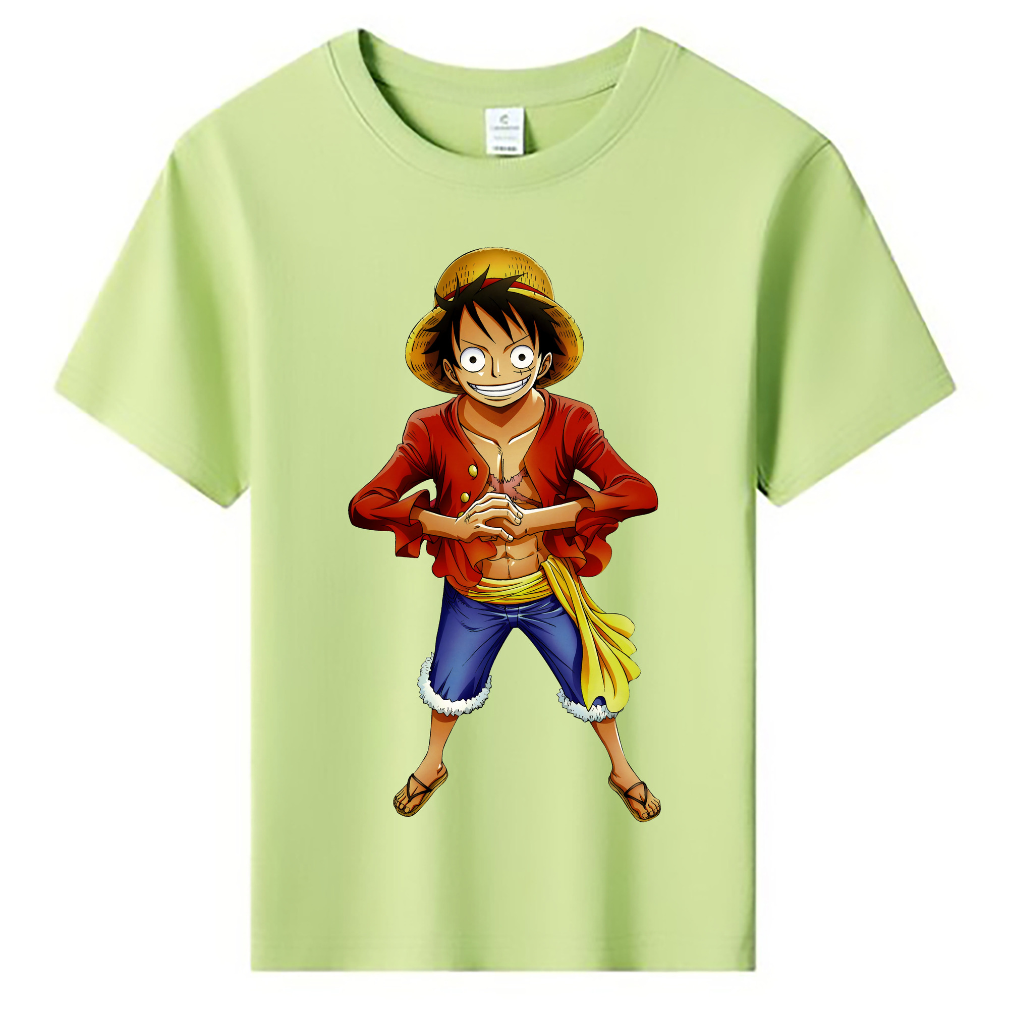 ワンピース モンキー・D・ルフィ ONE PIECE Monkey D. Luffy 綿100％キッズTシャツ（フロントプリント）